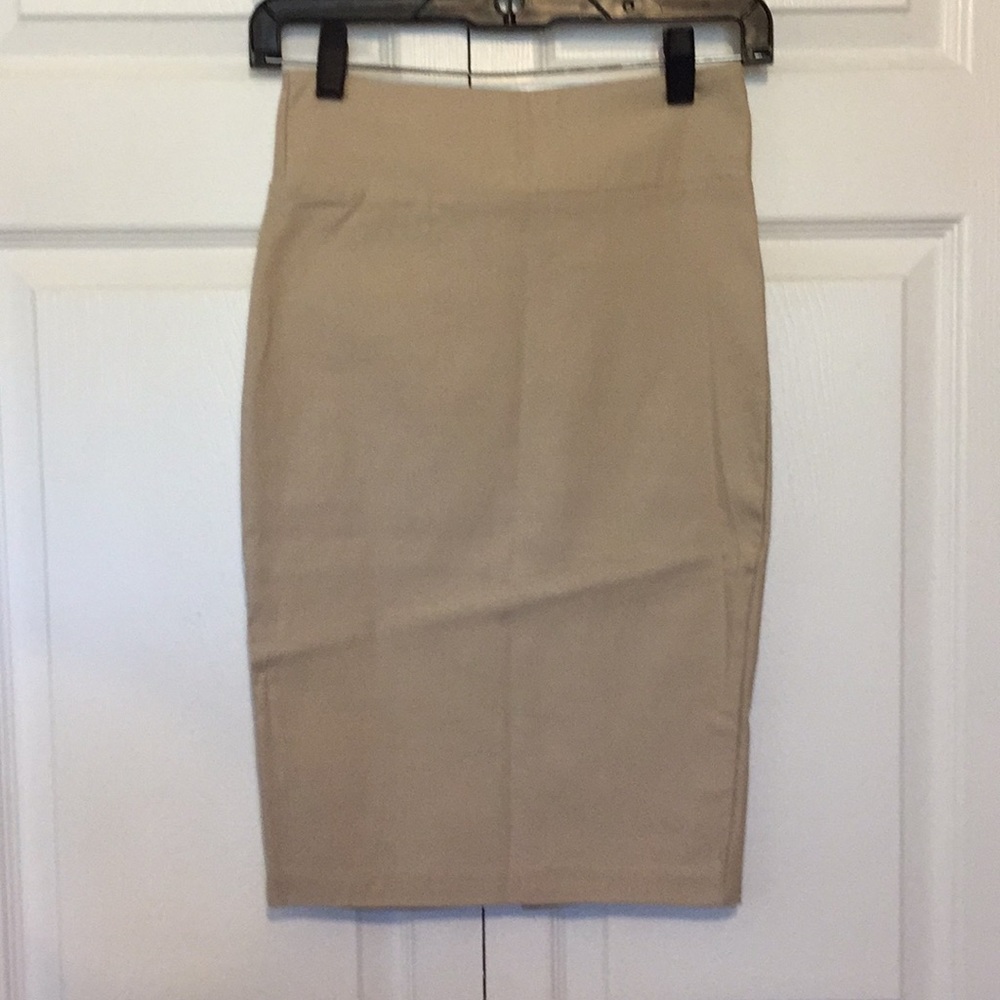 Khaki pencil skirt